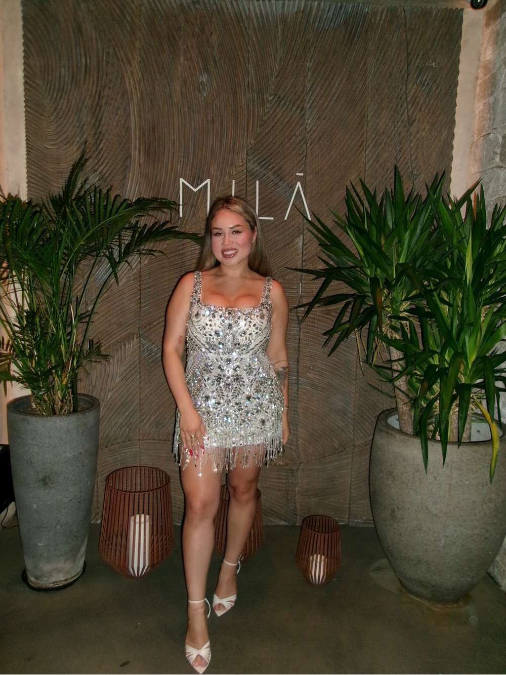 Embellished White Beaded Evening Dress Hand Beaded